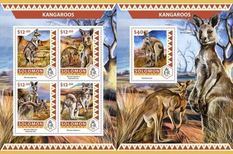 Z08 SLM16520ab SOLOMON ISLANDS 2016 Kangaroos MNH ** Postfrisch Set