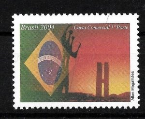 BRAZIL 2004 FLAG AND MONUMENT CONGRATULATIONS 1 VALUE MINT  MNH