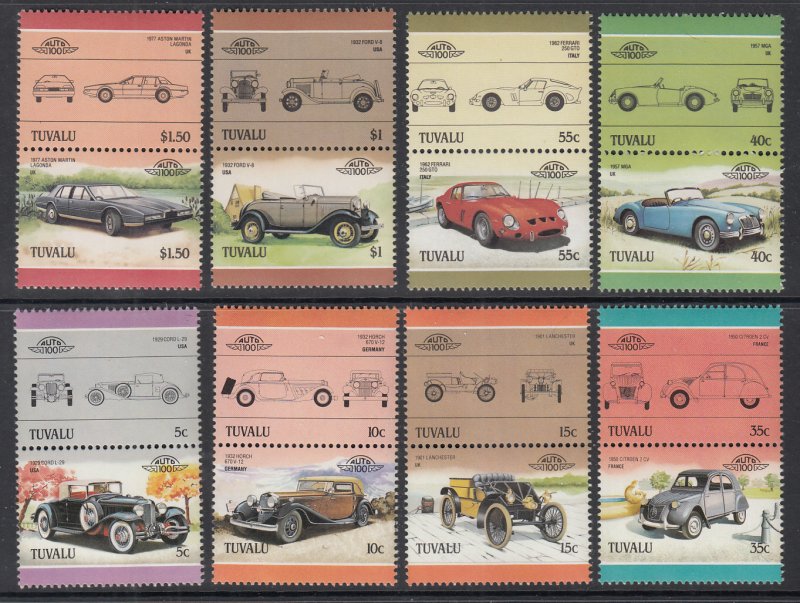 Tuvalu 332-339 Cars MNH VF