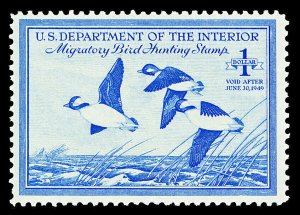 Scott RW15 1948 $1.00 Duck Stamp Mint VF NH Jumbo Cat $60