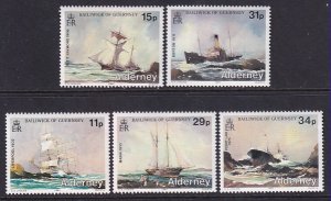 Alderney 32-36 Ships MNH VF