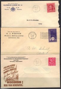 US 1930-40s 5 WI ADV CVR MASONIC WATERLOO LODGE, WAUSAU