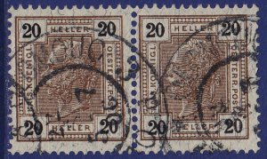 Austria - 1905 - Scott #98 - used pair - Franz Josef