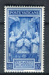 VATICAN; 1939 Pope Pius XII issue fine Mint hinged 1.25L. value