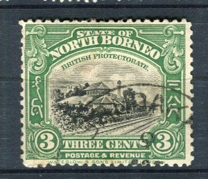 NORTH BORNEO; Early 1900s pictorial issue fine used 3c. value