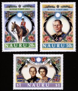 Nauru Sc# 257-59 MNH 1982 Royal Visit Prince Philip Queen Elizabeth-Nice & Fresh