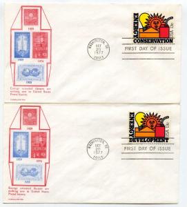 1723-24 Energy Conservation Development, Carrollton singles(2) FDCs