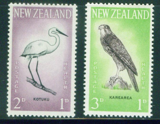 New Zealand Scott B61-62 1961 Bird set MH*