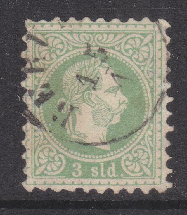 AUSTRIAN PO TURKEY, 1867 Coarse Whiskers, 3sld. Green, BERUTH