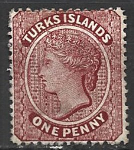 COLLECTION LOT 14830 TURKS ISLANDS #4 UNG 1873 CV+$57