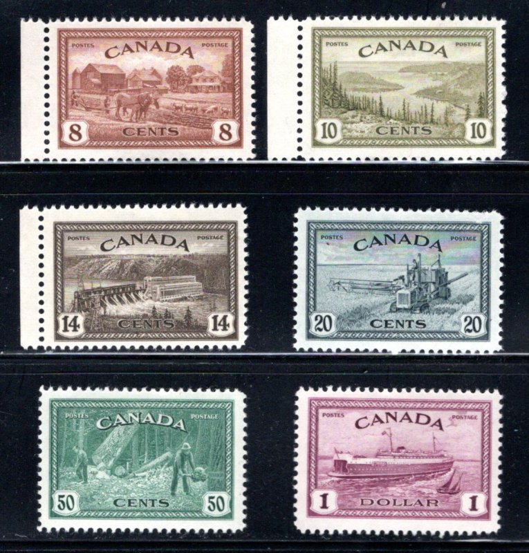 Scott 268-273, Set, MNHOG, F/VF, Canada, King George VI Peace Issue