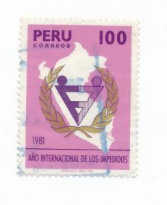 Peru 1981  Scott 756A used - Intl Year of the Disabled
