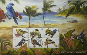 Nevis 1999 - Birds of the Caribbean - Sheet of Six stamps - MNH