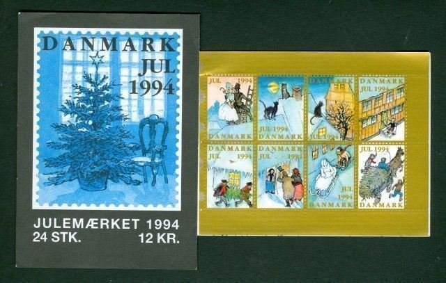 Denmark. 1994 Booklet. Christmas Seals Mnh.  HC Andersen Fairytales. Cat,Horse