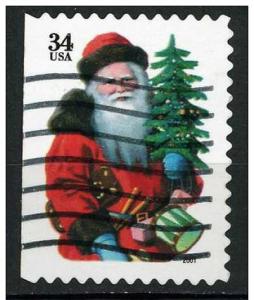 USA 2001 - Scott 3539 used - 34c, Christmas , Santa Claus 