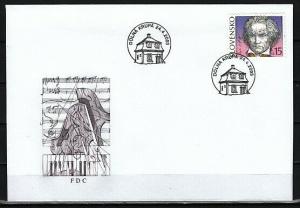 Slovakia, Scott cat. 427. Composer Beethoven issue. First day cover. ^
