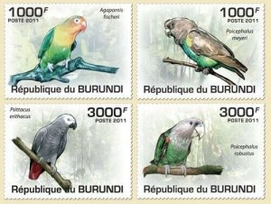 BURUNDI 2011 - Parrots M/S. Official issues.