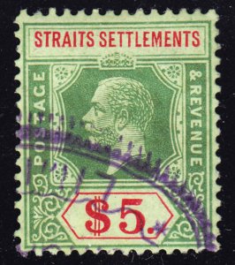 Malaya Straits Settlements Scott 167c wtmk 3 Die II VF revenue cancelled. FREE..