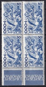 Togo 1947 Sc 310 margin block MNH**