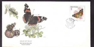 D1-Butterflies-Insects-FDC-Isle of Man-Red Admiral Butterfly