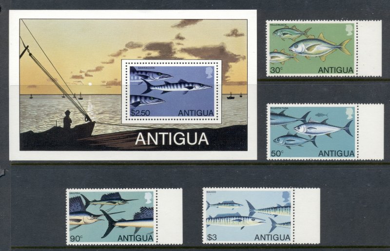 Antigua 1979 Marine Life, Fish + MS MUH