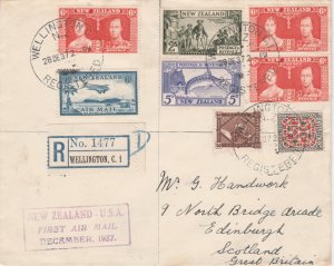 NEW ZEALAND 1937  FIRST FLIGHT COVER