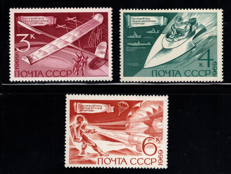 Russia Scott 3684-3686 MNH** Tech Sports set