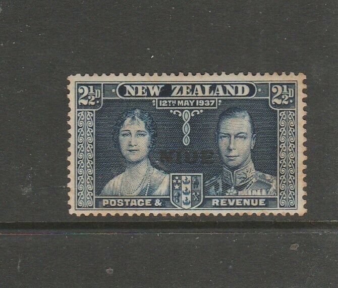 Niue 1937 Coronation Variety,  2 1/2d SHORT OPT, Mint, SG 73a, see notes