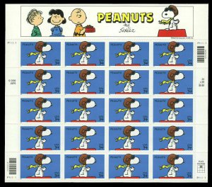 2001 34c Peanuts Snoopy World War I Flying Ace Scott 3507 Mint Sheet of 20