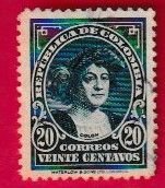 COLOMBIA SCOTT#466 1938 20c CRISTOPHER COLUMBUS - USED