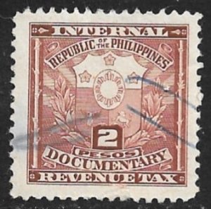 PHILIPPINES 1947 2p ARMS Documentary Revenue Bft 68 VFU