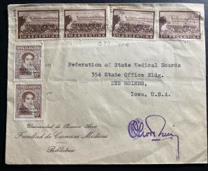 1959 Buenos Aires Argentina Official Mail Cover To Des Moines IA USA