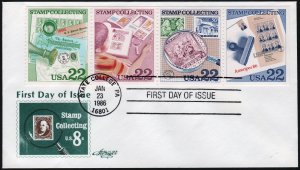 SC#2198-2201 22¢ Stamp Collecting FDC: Artmaster (1986) Unaddressed