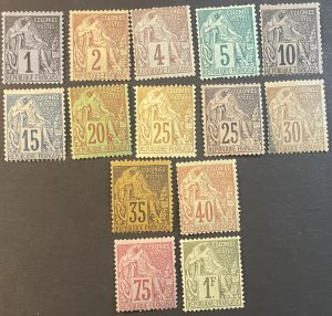 FRENCH COLONIES # 46-59--MINT/HINGED & MINT/ NO GUM---COMPLETE SET---1881-86