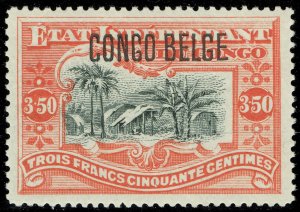 [st4004] BELGIAN CONGO 1909 Scott#38 mvlh 3.50frs Typo overprint Type II