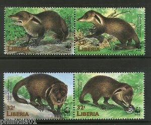 Liberia 1998 WWF Liberian Mongoose Wildlife Animals Fauna Sc 1321 MNH # 236