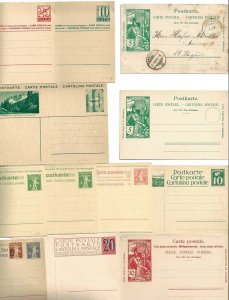 SWITZERLAND 1900 1950 COLLECTION OF 16 MINT & 1 USED POSTAL CARDS FOUR W/ATTACHE