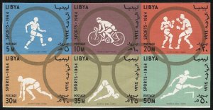 LIBYA 1964 Sc 263a Note MNH Imperf block VF - Sports - Olympics, cv $27.50