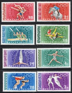 Thematic stamps HUNGARY 1968 OLYMPICS 2383/90 mint