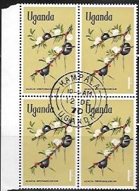 Uganda  Block of 4 - Flowers - Acacia #124