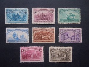 #230-237 Columbian Expo Issues MH/MNH OG F/VF CV $530 Incs New Mounts