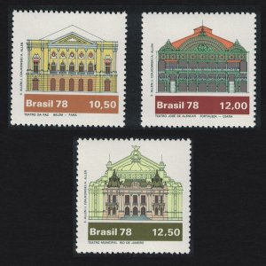 Brazil Brazilian Theatres 3v 1978 MNH SG#1751-1753