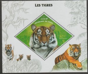 CONGO B - 2019 - Tigers - Perf Min Sheet - MNH - Private Issue