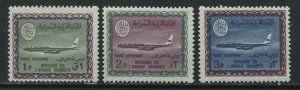 Saudi Arabia 1, 2 , and 3 piastres Airmails unmounted mint NH