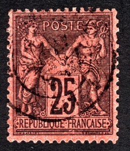 France 1878 25¢ Peace & Commerce Stamp #93 Used CV $25