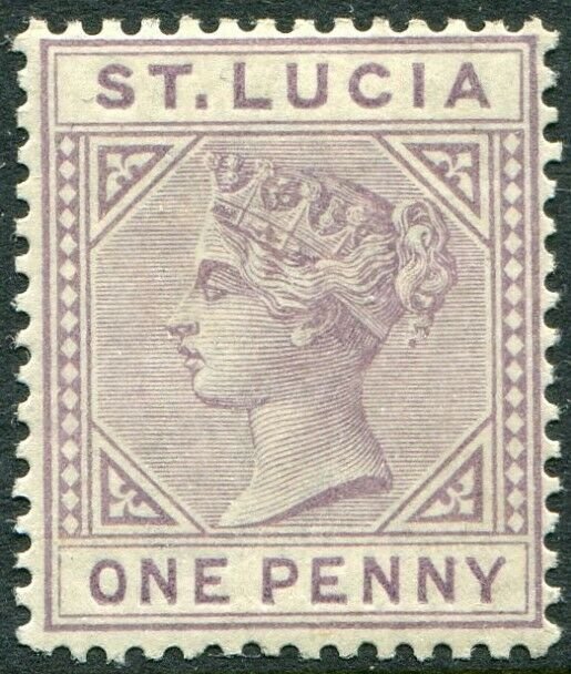 ST LUCIA-1886-87 1d Dull Mauve Die I Sg 39 LIGHTLY MOUNTED MINT V49020