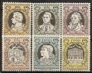 Czechoslovakia  750-55 MNH 1956 Mozart & Music Festival