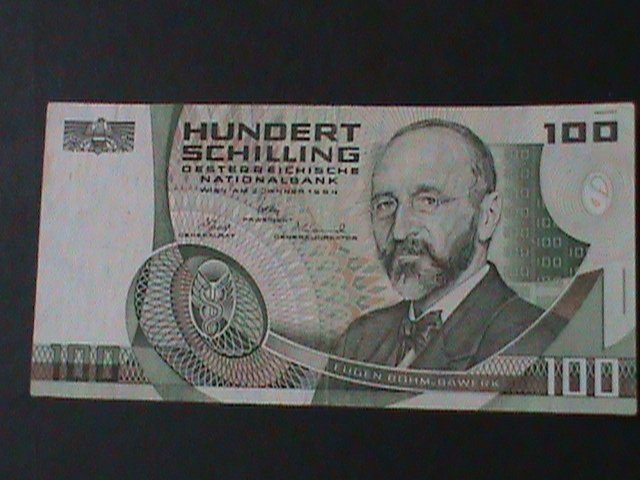 ​AUSTRIA-1984-AUSTIRAN NATIONAL BANK-$100 SCHILLING-UN-CIRCULATED NOTE VF