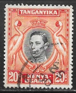 Kenya Uganda Tanganyika 74: 20c George VI and Kevirondo Cranes, used, F-VF