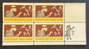 Scott # 2023 - ZIP Block Of 4 - St. Francis Of Assisi -  MNH - 1982